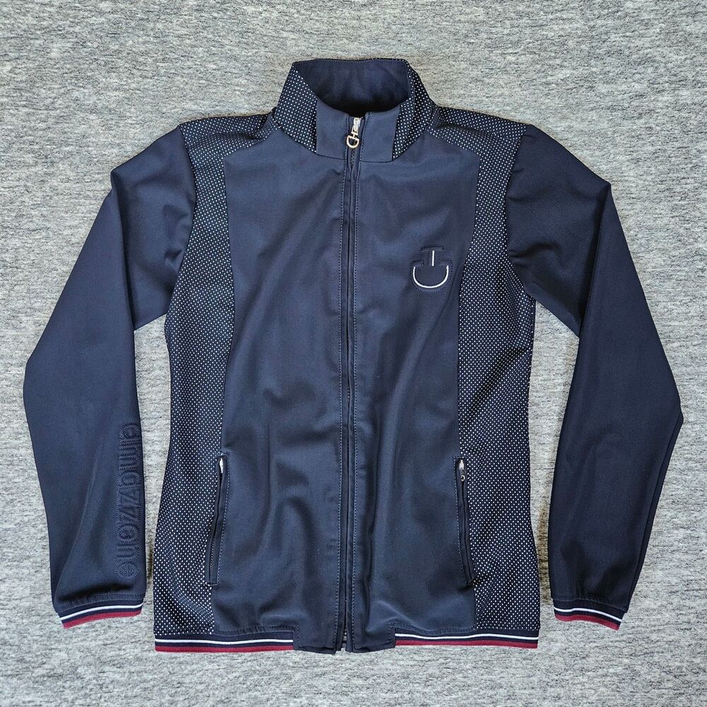 Cavalleria Toscana Women's Zip Up Soft Shell Navy Blue Riding Jacket Size Small